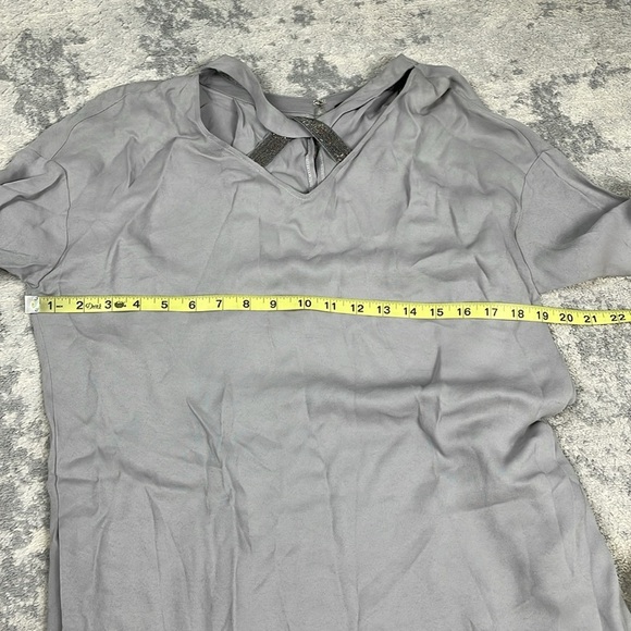 Fabiana Filippi Beaded Knot Neck Shift Dress In Grey Gray Sz XXS - Picture 10 of 16